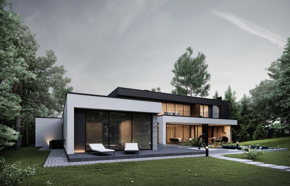 Дом с плоской крышей z500