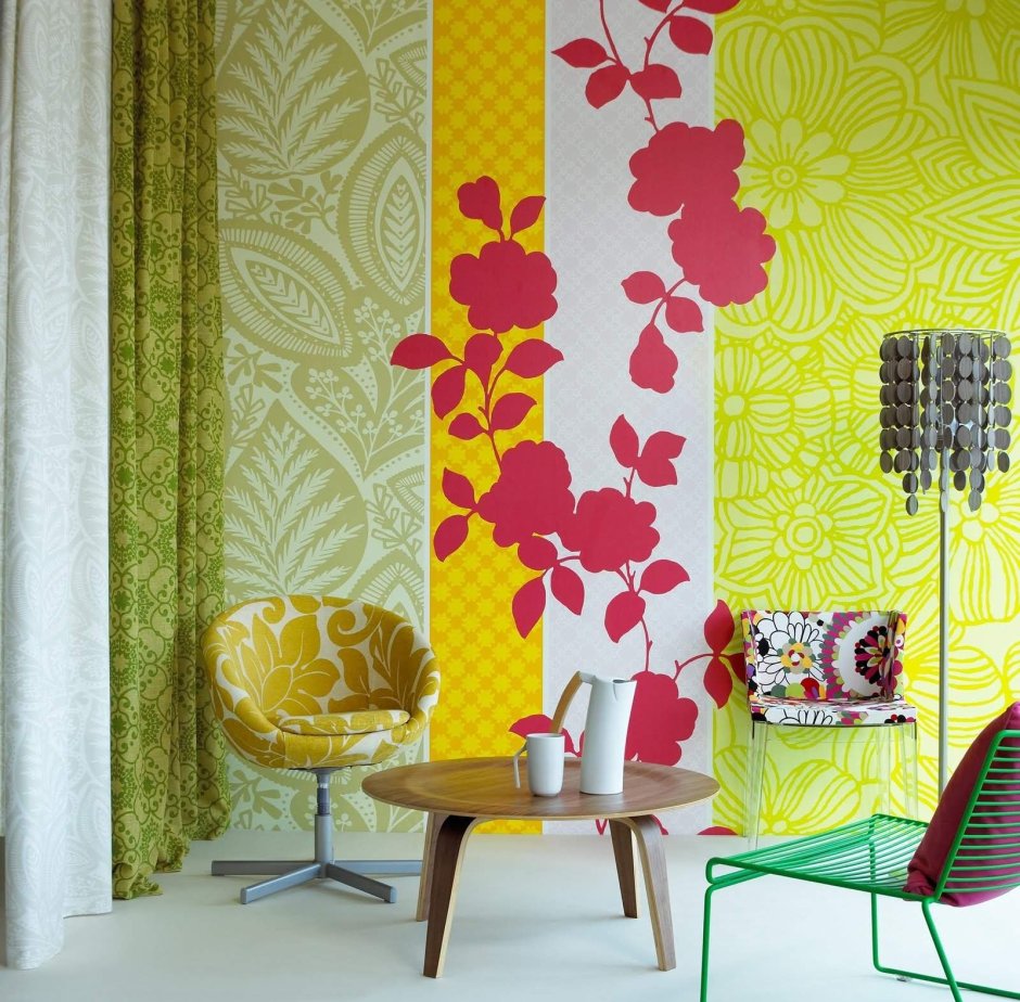 Яркие обои для стен