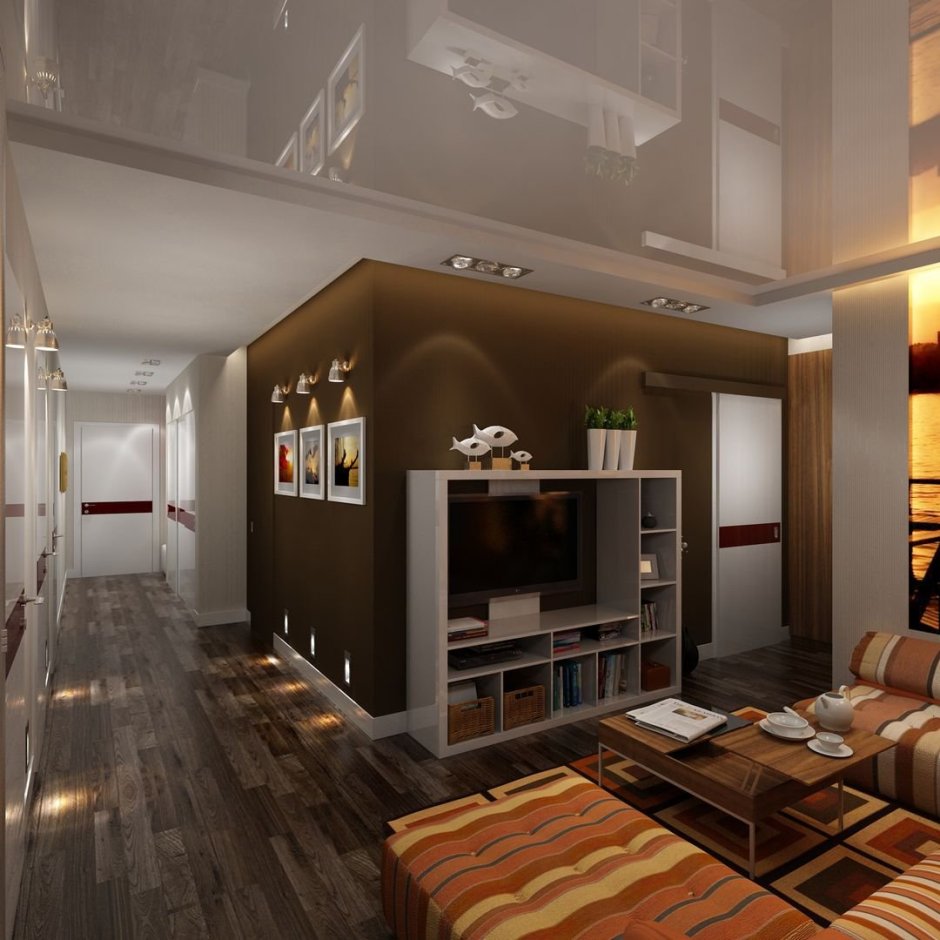 Маленькая узкая гостиная