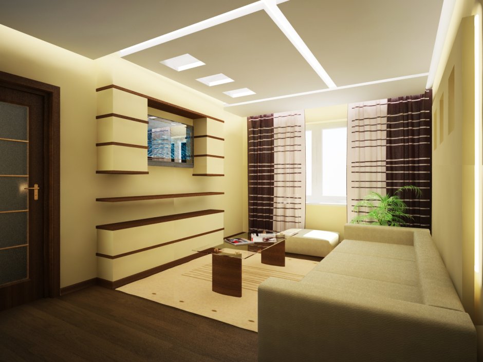 Вытянутая гостиная интерьер