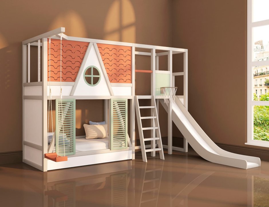 Кровать чердак домик Сканди