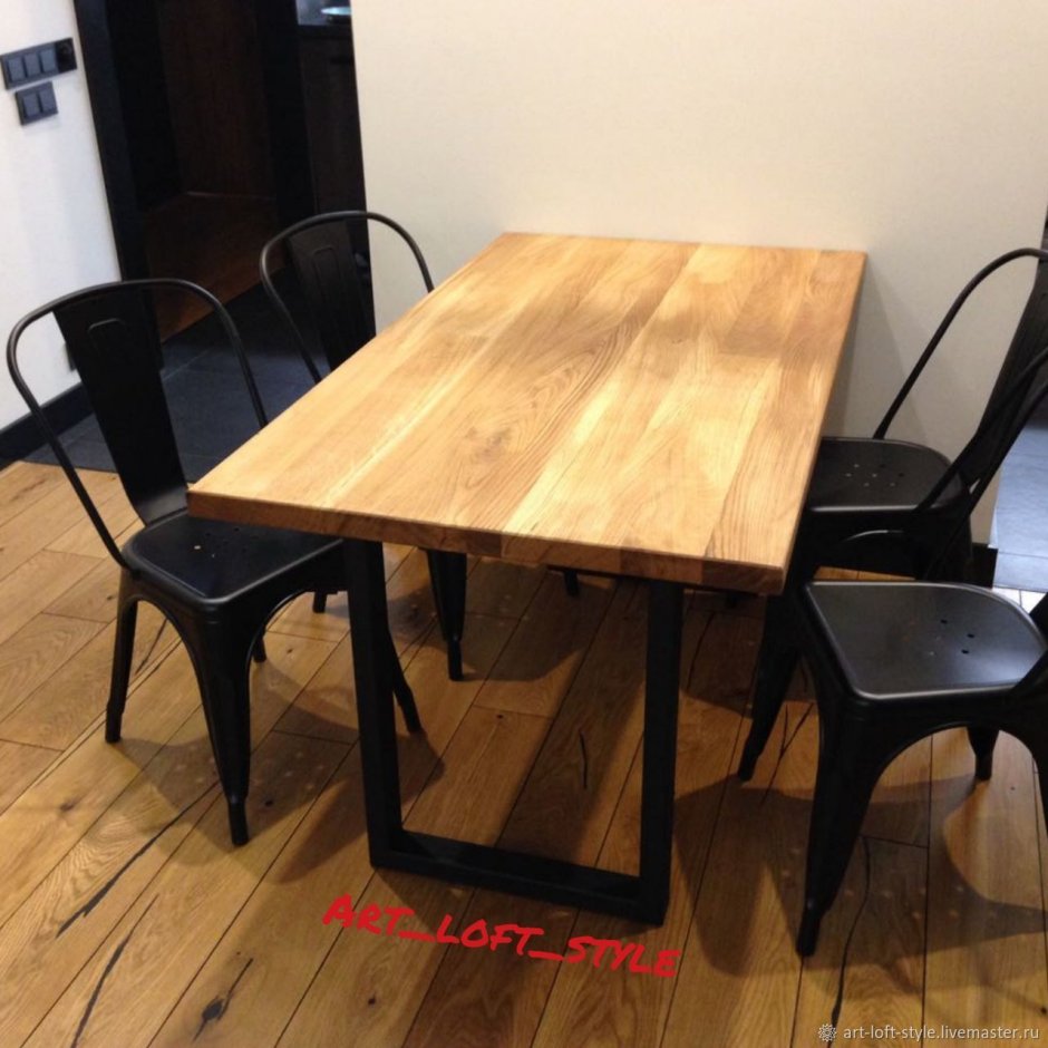 Лофт стол обеденный из карагача