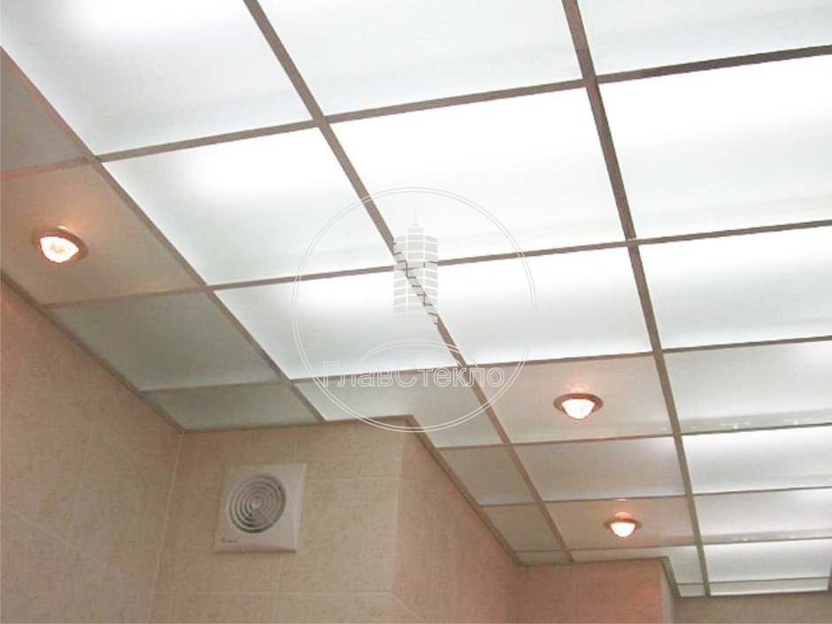Стеклянный потолок с подсветкой