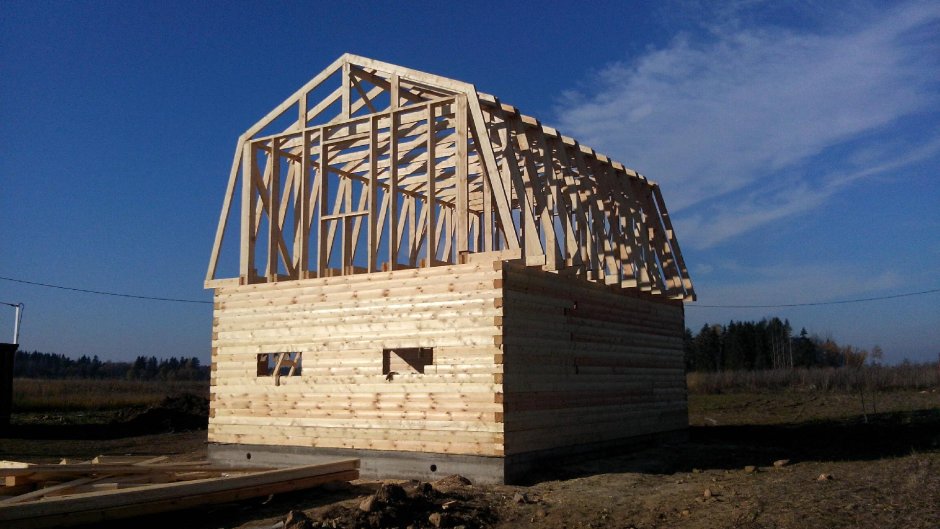 Стропильная система ломаной крыши 6х6