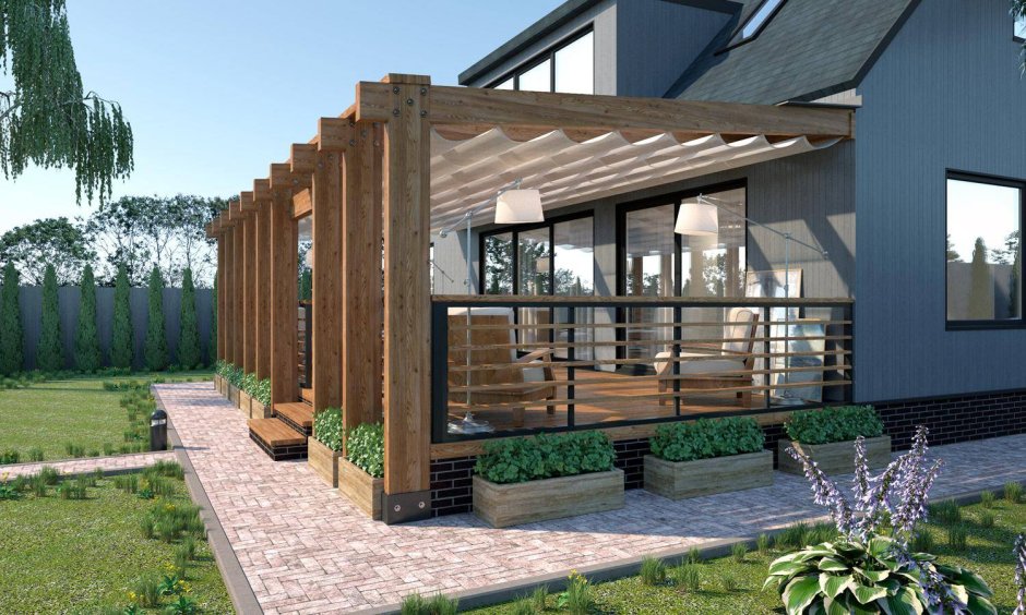 Пристройка к кирпичному дому