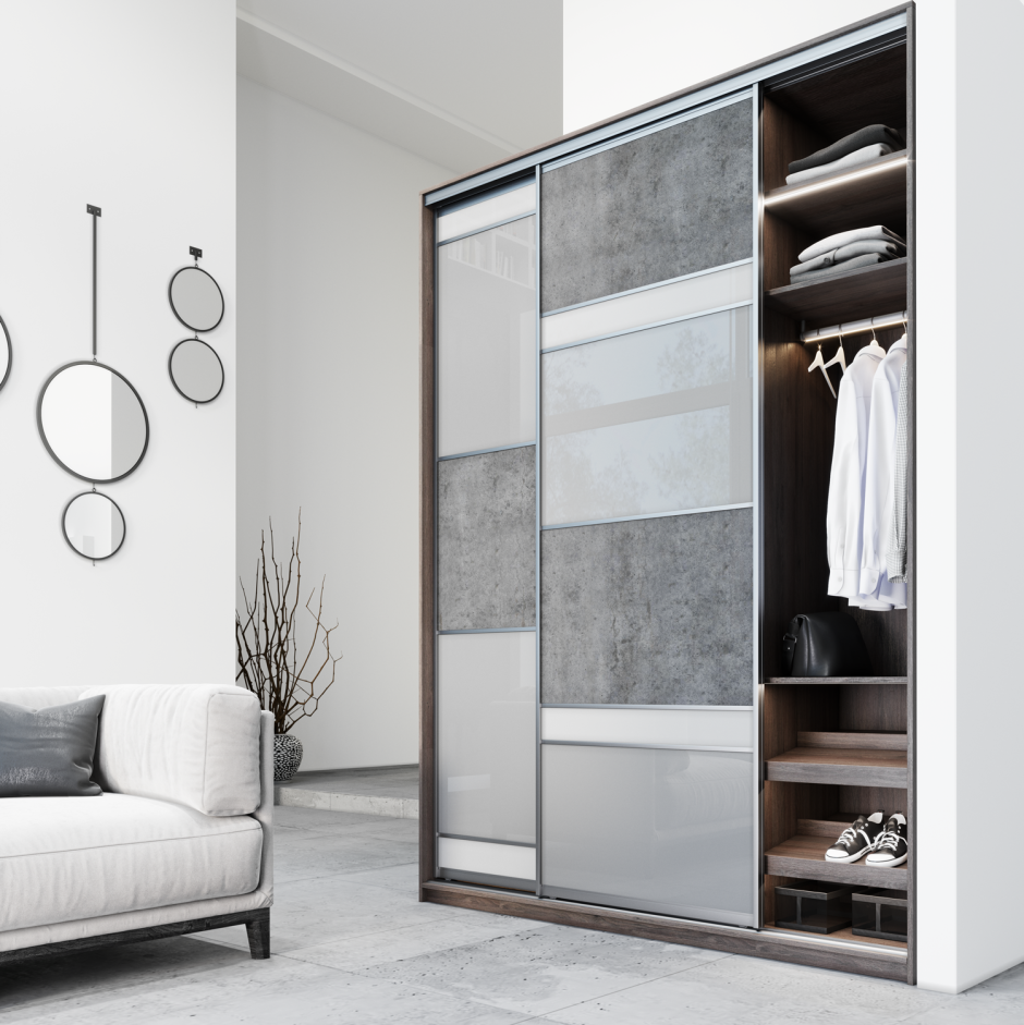 Серо белый шкаф