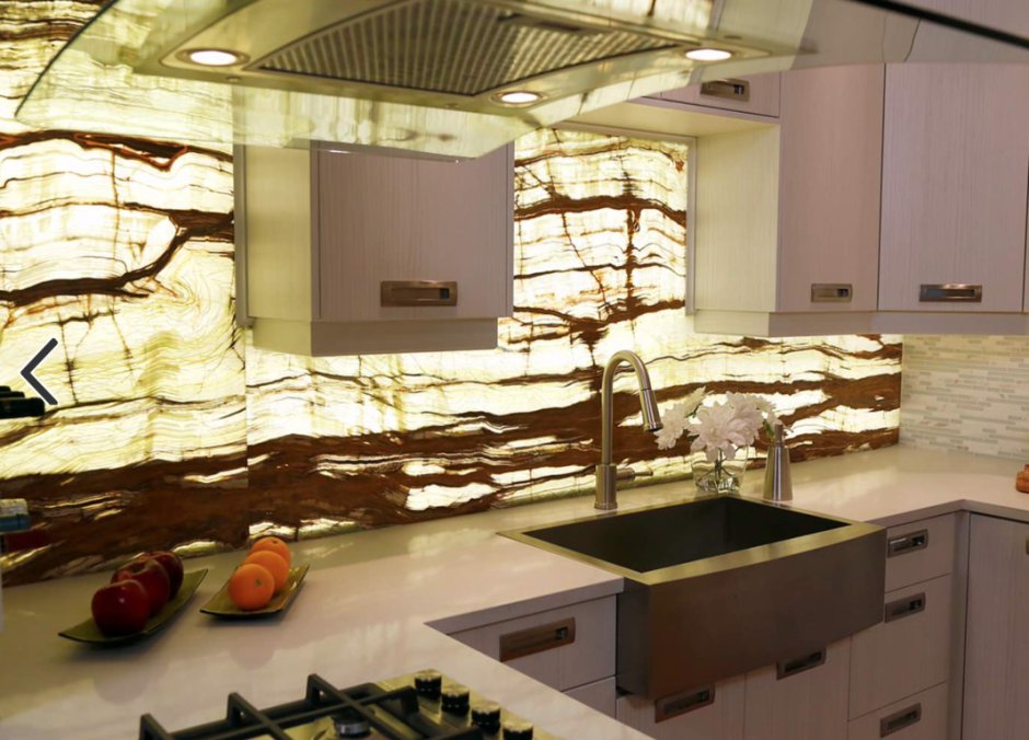 Гибкий камень в интерьере кухни