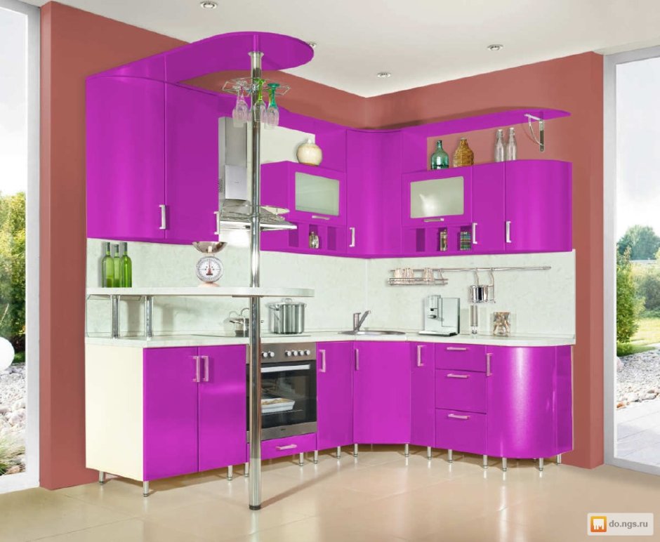 Кухонный гарнитур с радиусными фасадами