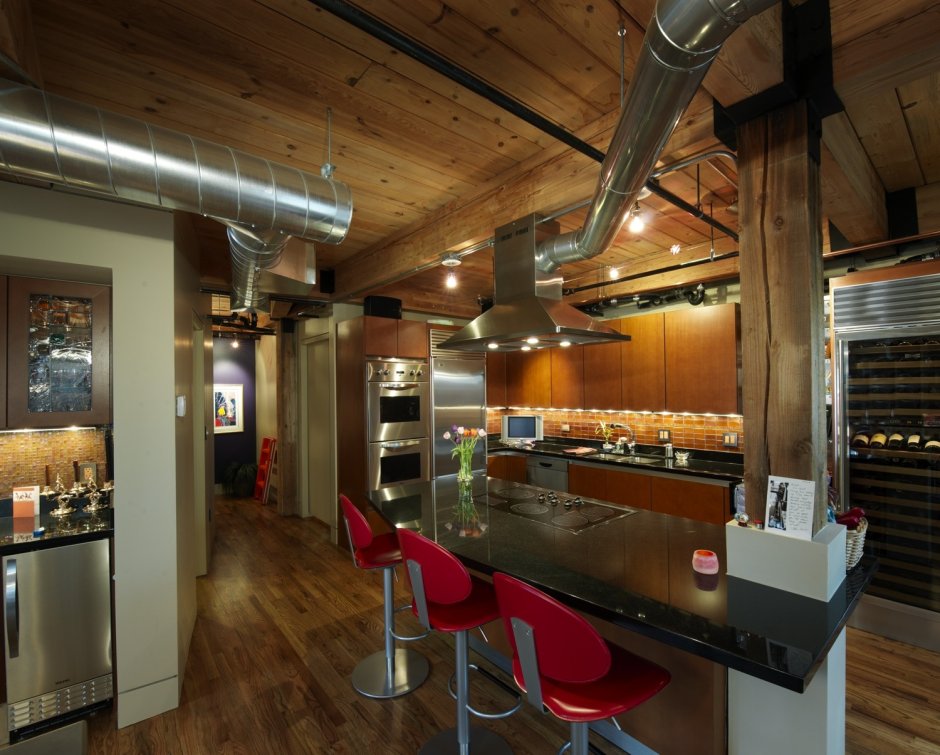 Вентиляция на кухне в стиле лофт