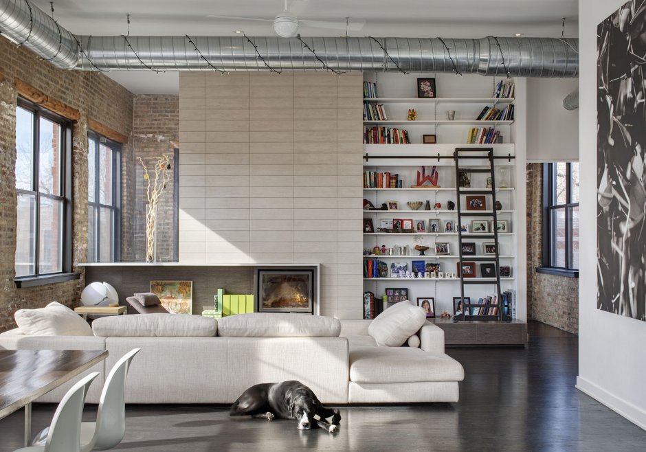 Стеллаж лофт гостиная