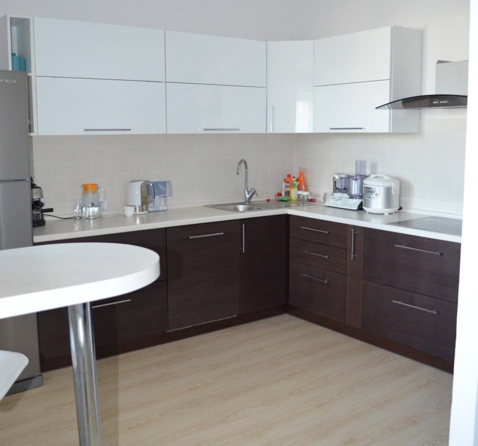 Кухни верх белый глянец угловая