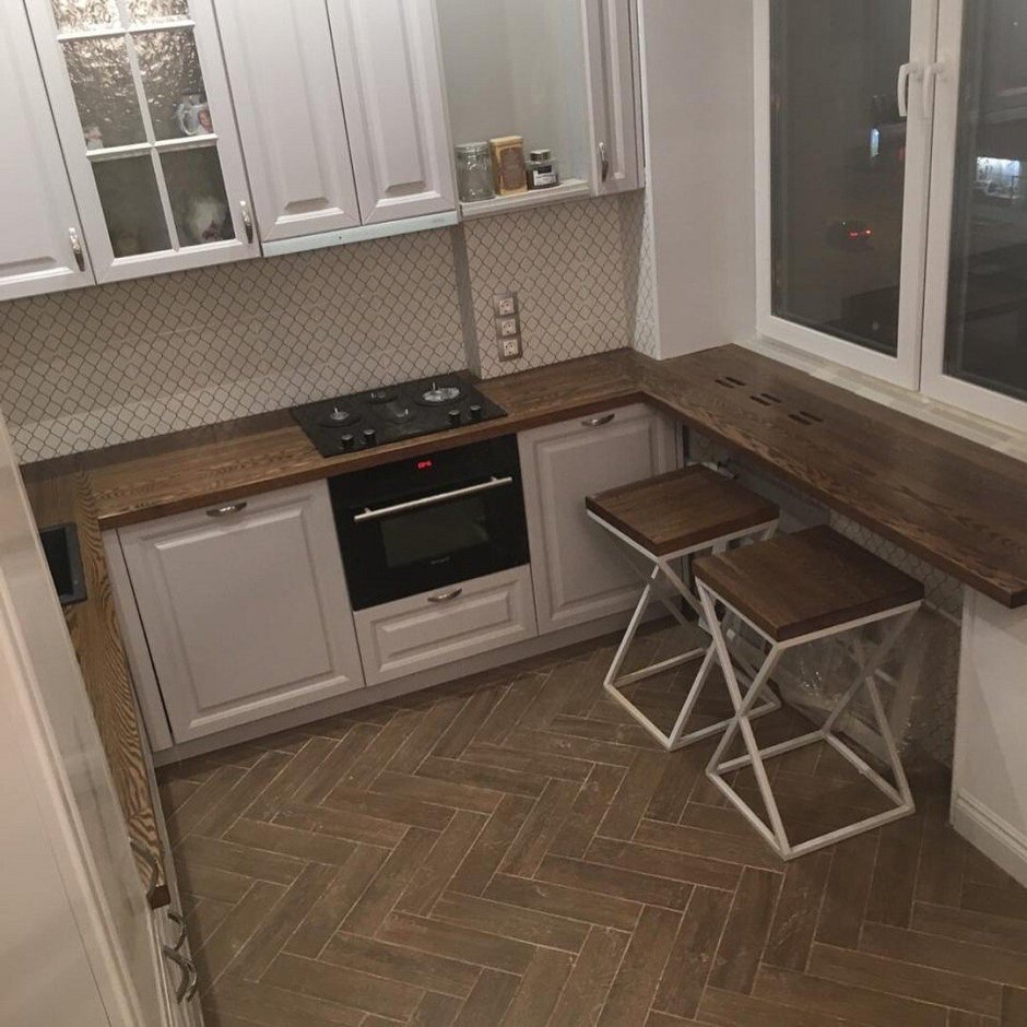 Подоконник-столешница на кухне