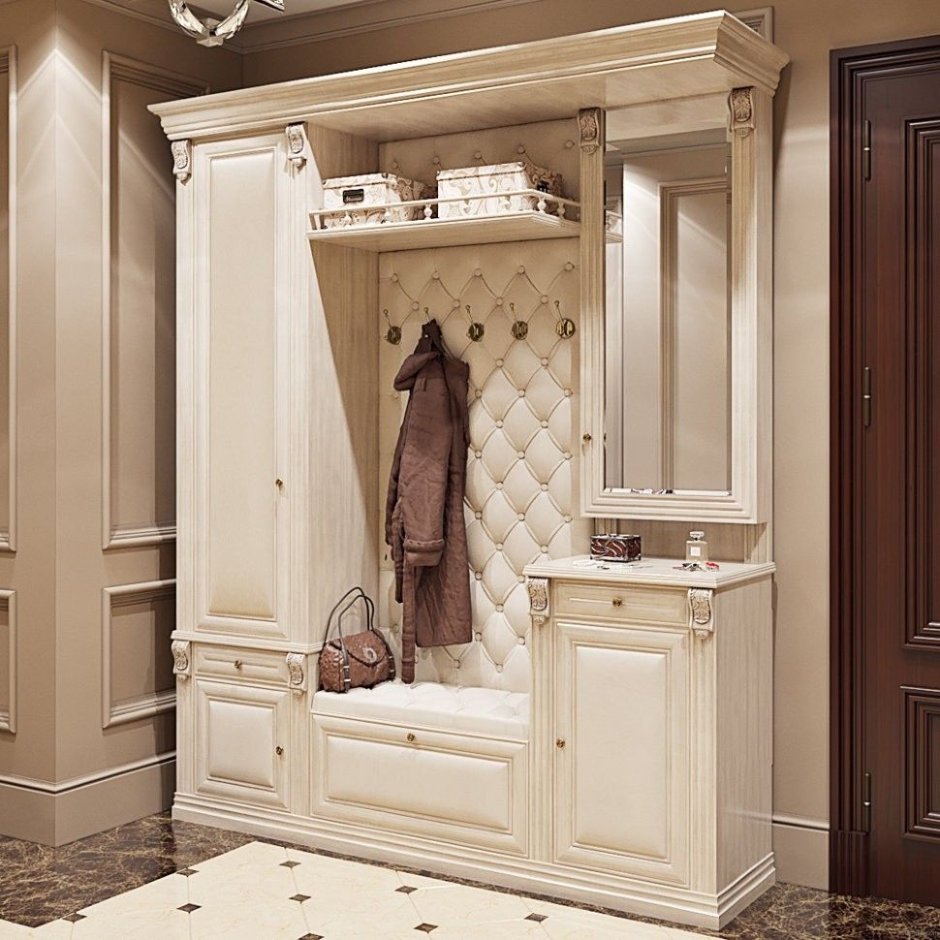 Прихожие с каретной стяжкой и шкафом