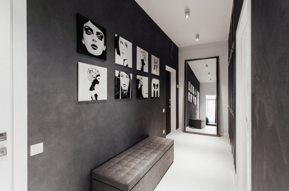 Темный пол в интерьере