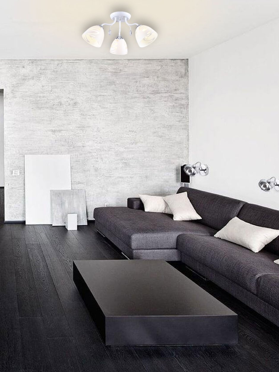 Гостиная с темным ламинатом