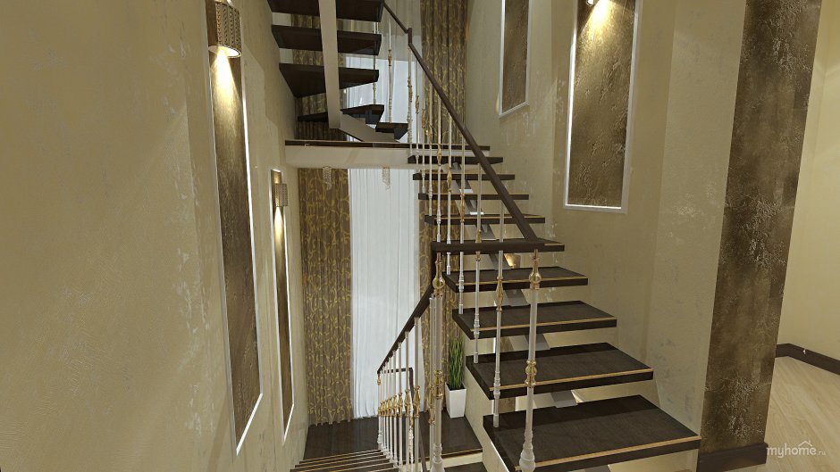 Лестничный пролет в частном доме