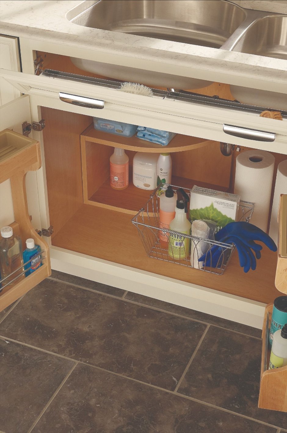 Организация пространства под мойкой на кухне