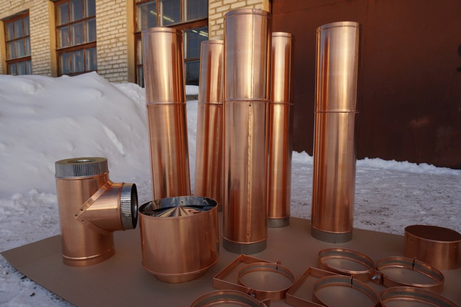 Вентиляционная труба античная медь 125х125