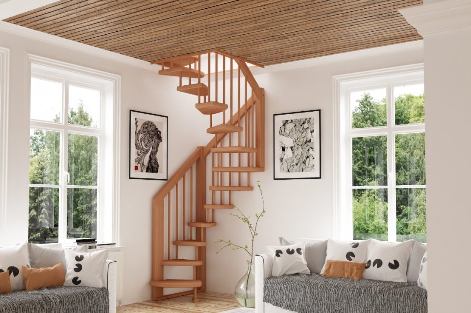 Деревянная лестница лв-1.0м