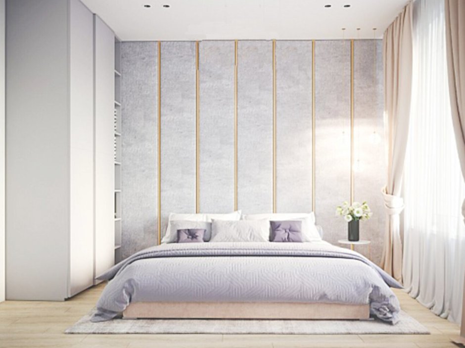 Мягкие панели в спальне