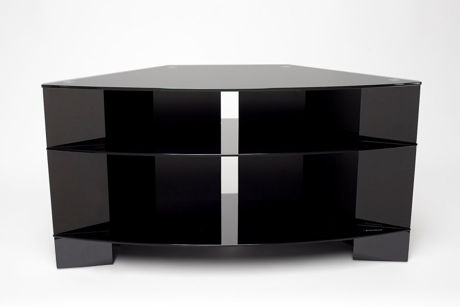 Тумба под аппаратуру стекло черная овал 2010