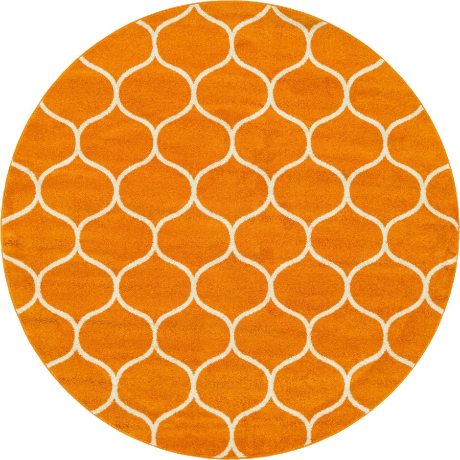 Круглый ковер горчичный