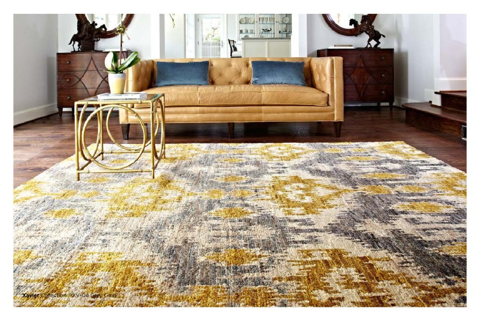 Горчичный ковер в интерьере