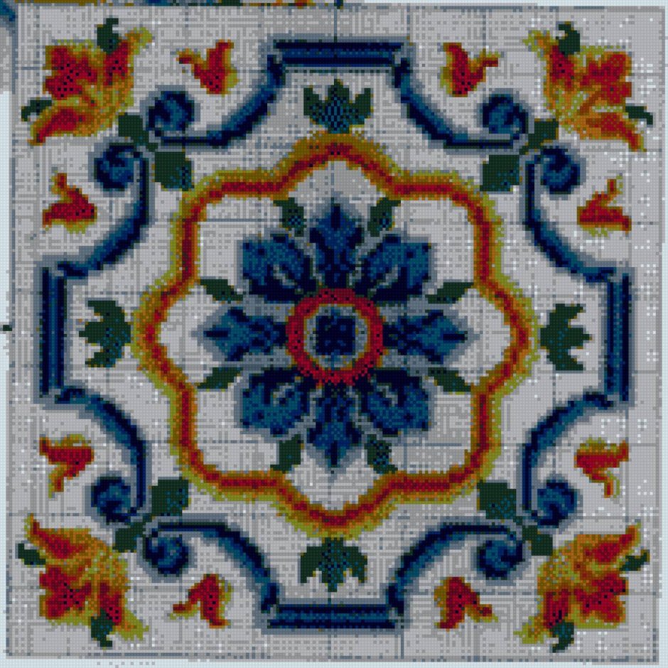 Схема вышивки подушки