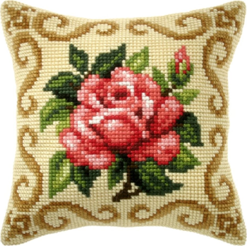 Вышитая подушка