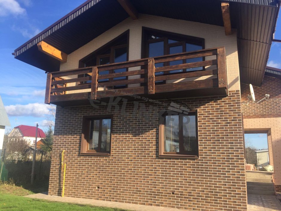 Отделка каркасного дома клинкерной плиткой