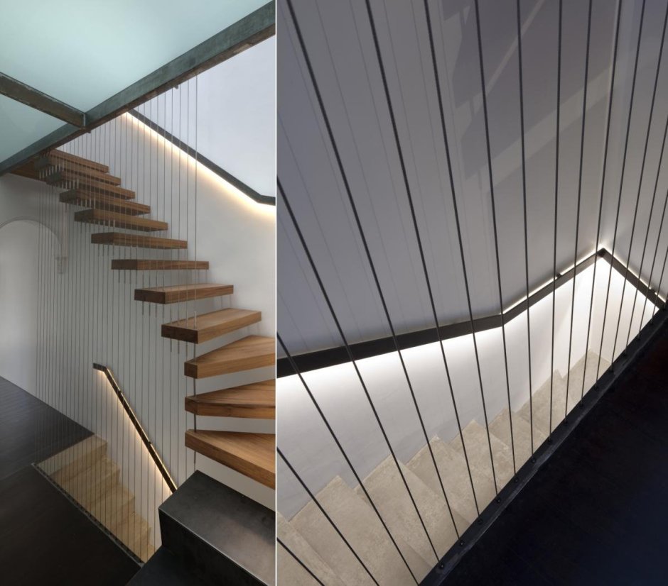 Вертикальные тросовые ограждения лестниц