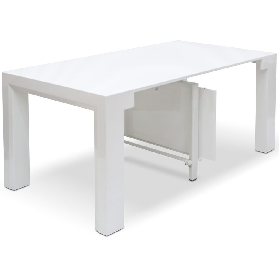 Стол консоль белый глянец трансформер раздвижной