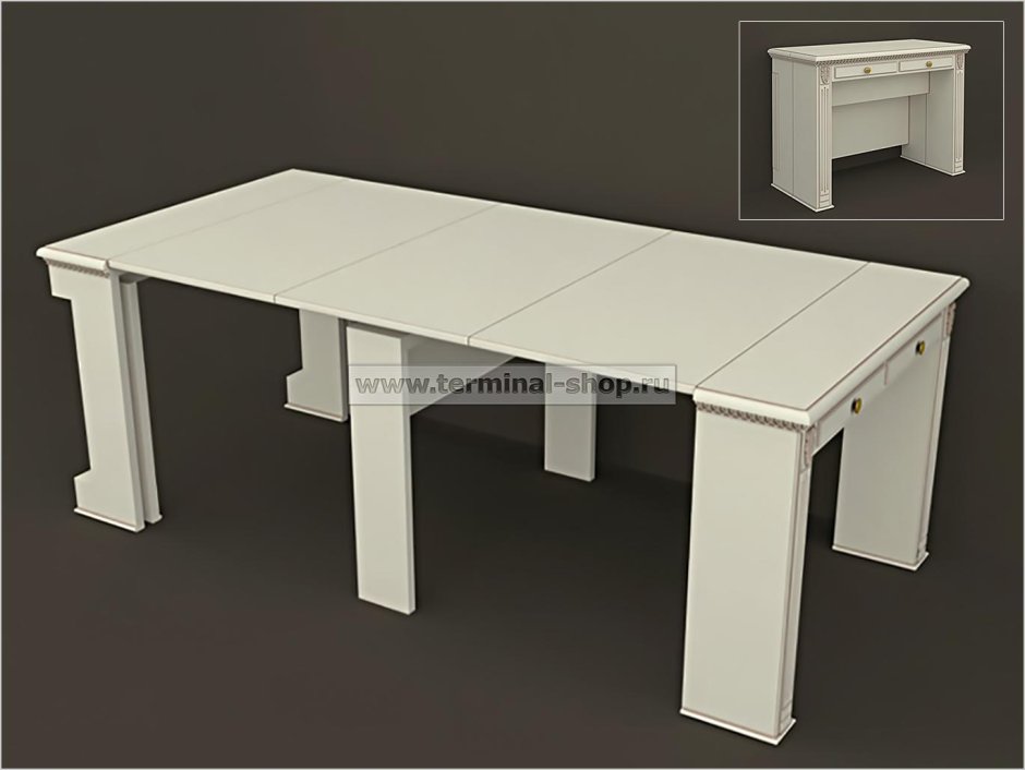 Стол консоль-трансформер b2307 белый лак