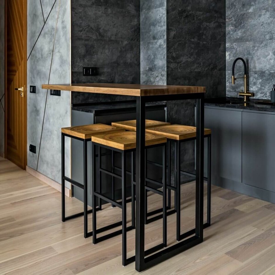 Барная стойка НСТ на металлическом каркасе, 4400х450х1260 мм