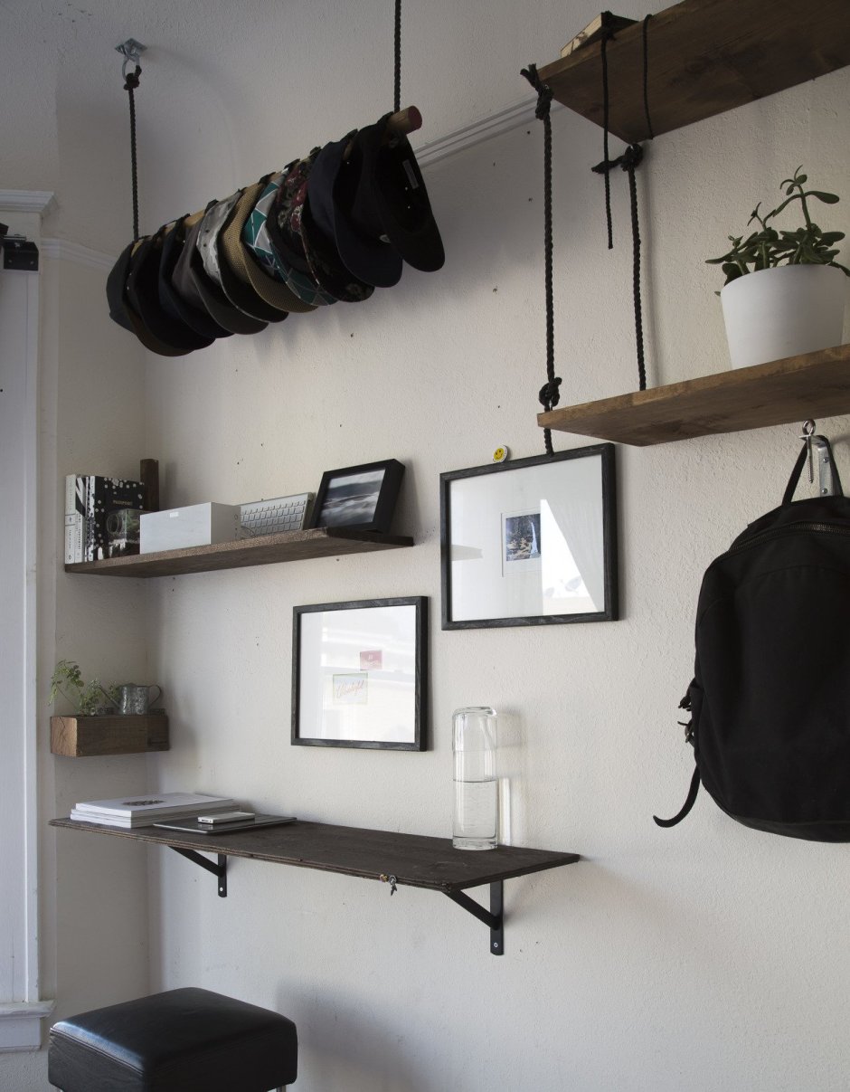 Полка настенная на веревках