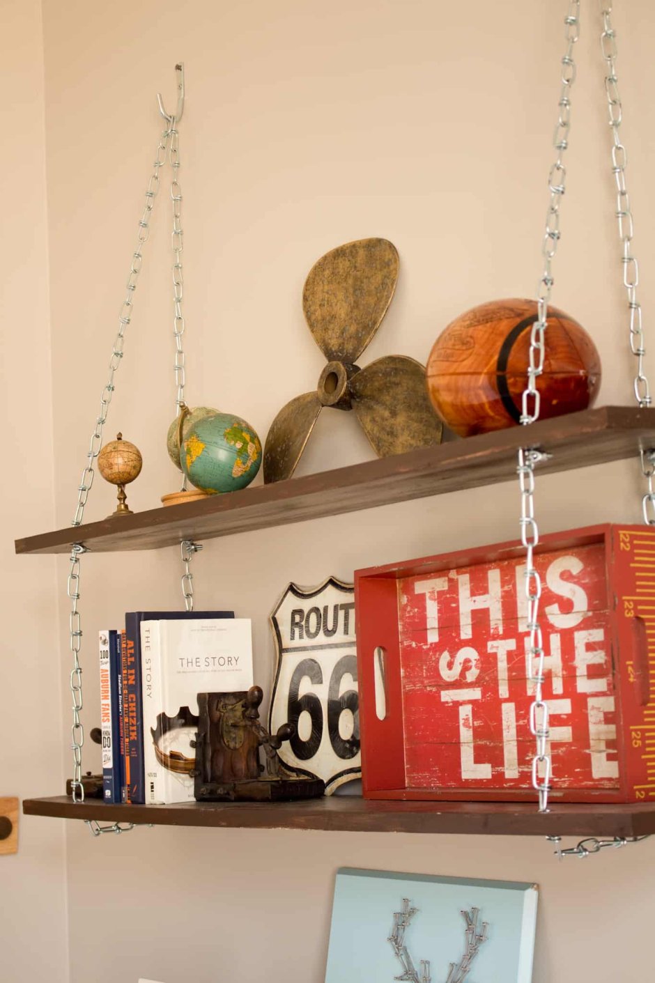 Полочка подвесная на цепях