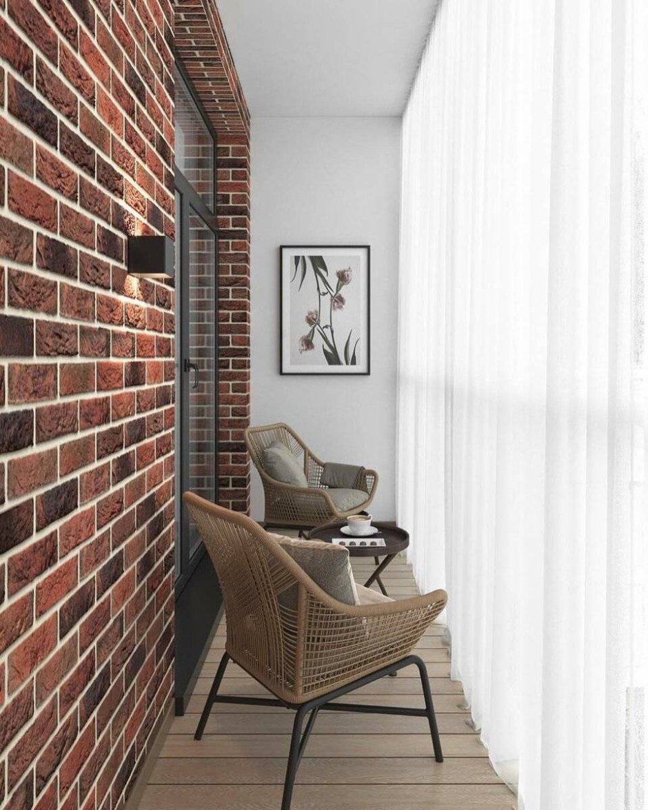 Отделка балкона декоративным камнем