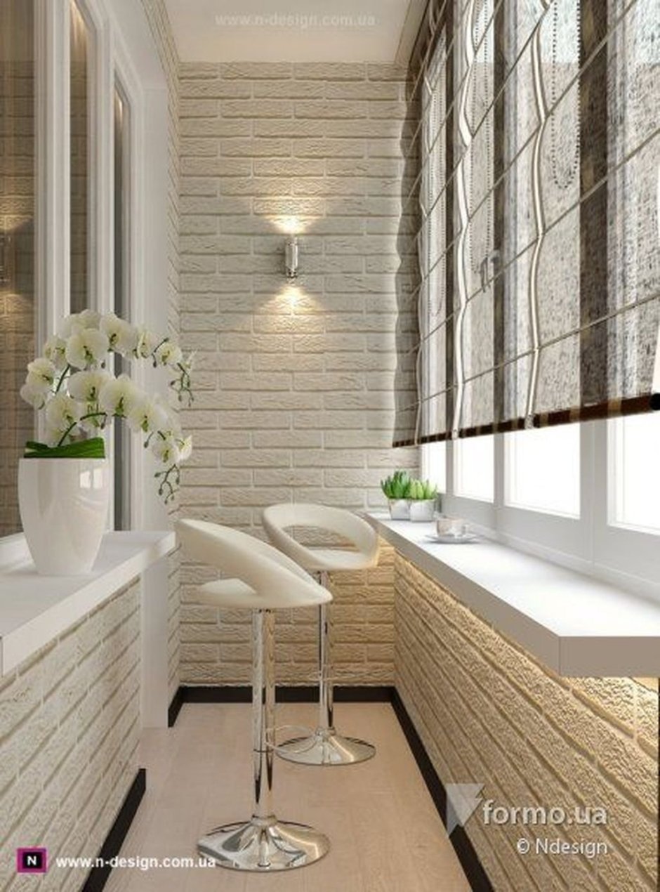 Отделка лоджии декоративным камнем