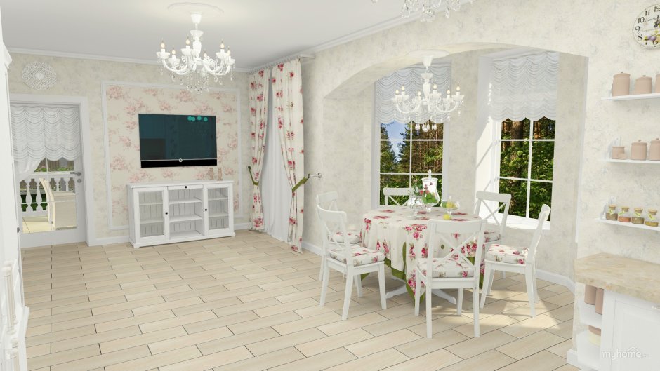 Кухня студия в стиле Прованс