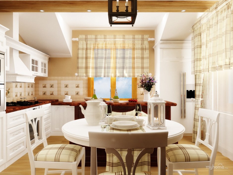 Голубая кухня в стиле Прованс интерьер