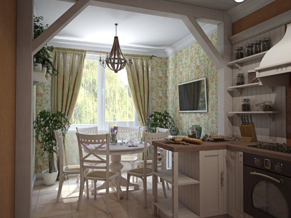 Обеденная зона на кухне дизайн