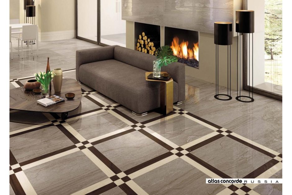 Коричневая плитка в ванной