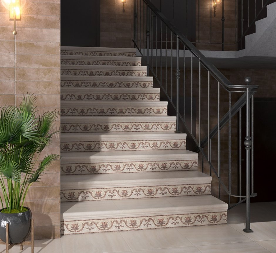 Плитка под мрамор на кухне