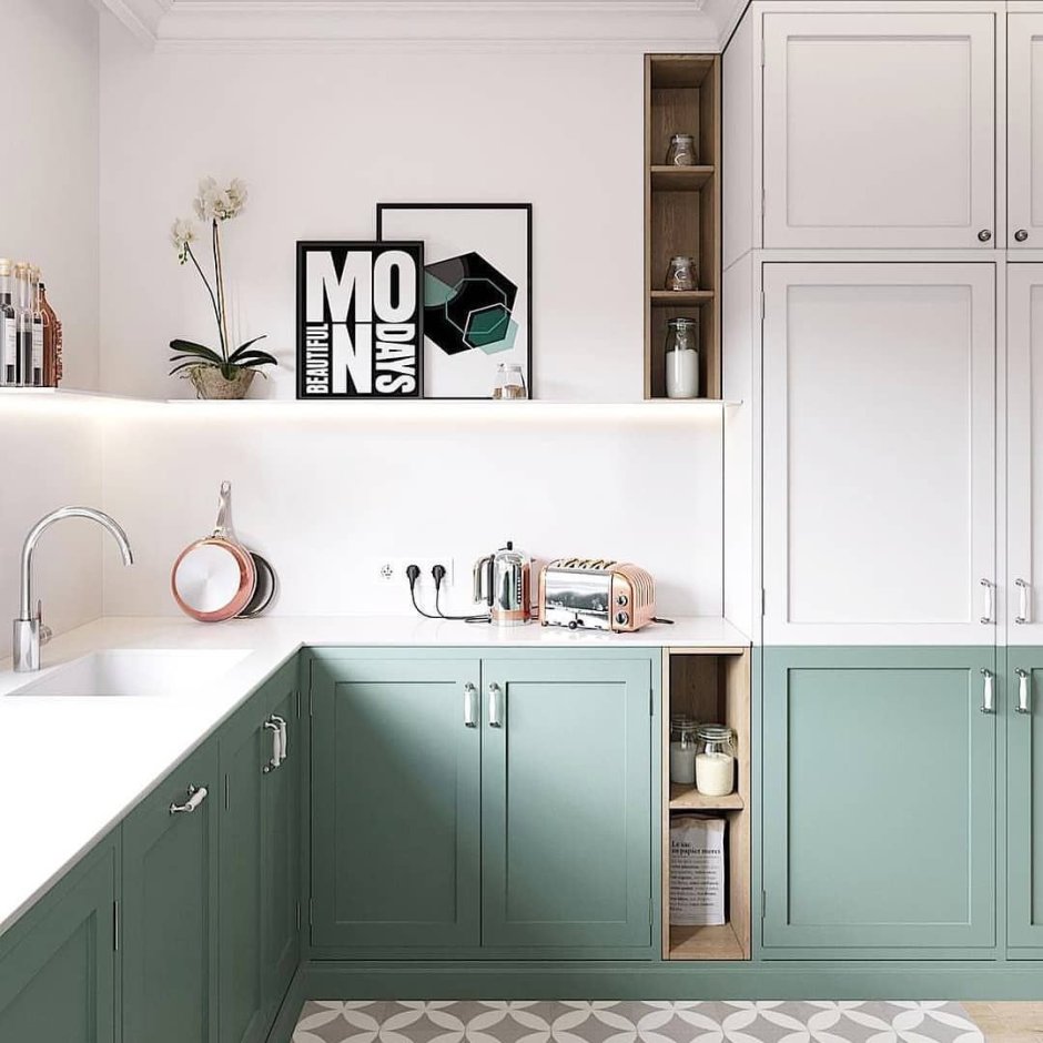 Кухня в зеленых тонах