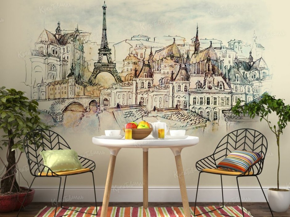 Геометрический узор на стене