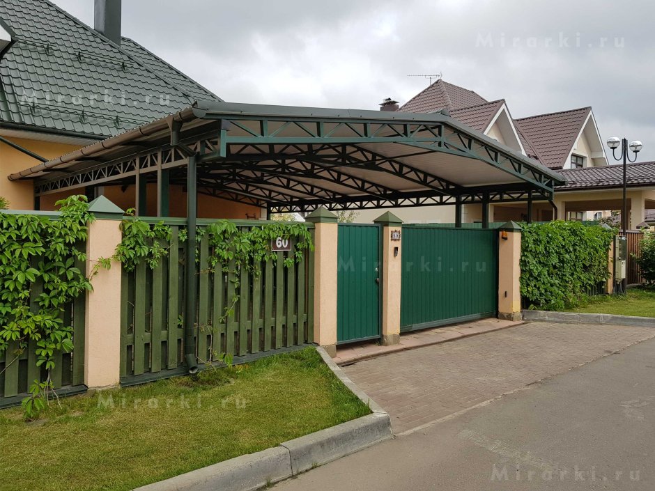 Навес из металлочерепицы