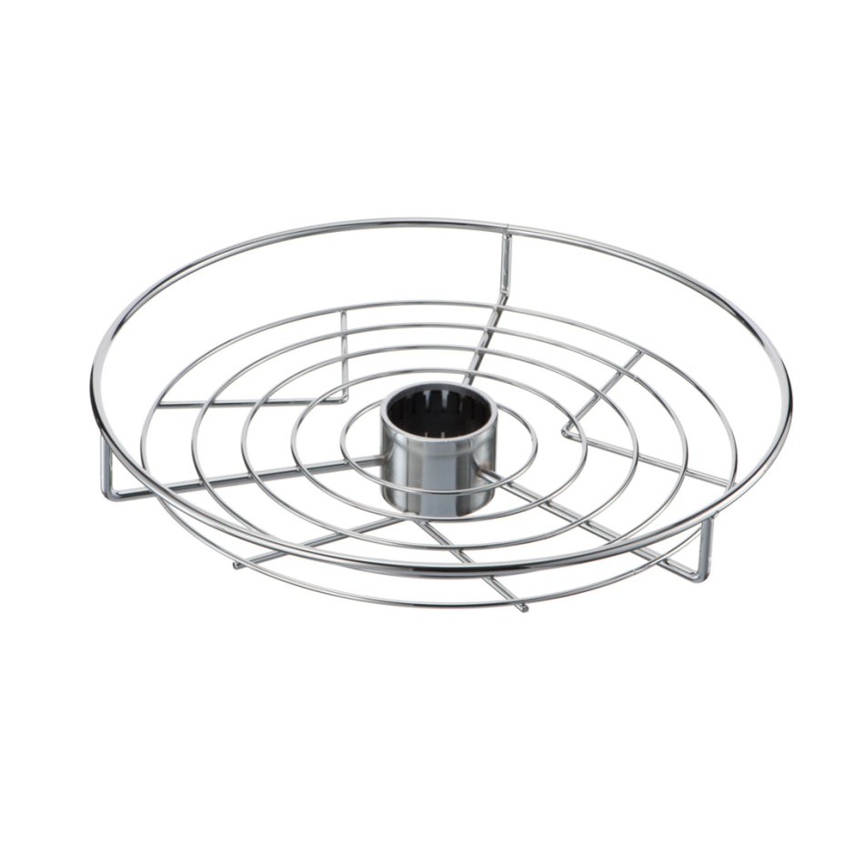 Stbs350 полка стеклянная с держателем d350 хром 060711