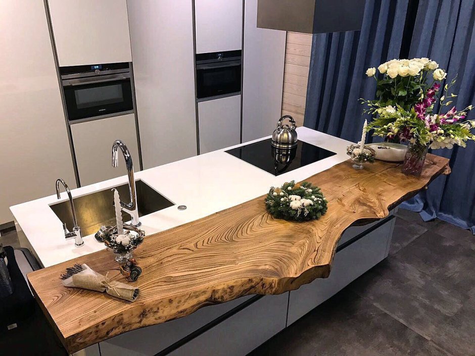 Столешница под раковину из карагача