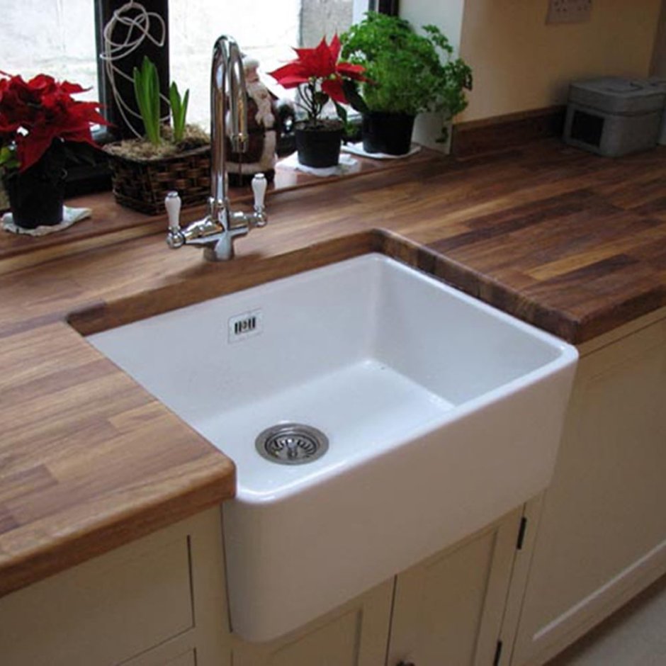 Раковина для кухни накладная керамическая