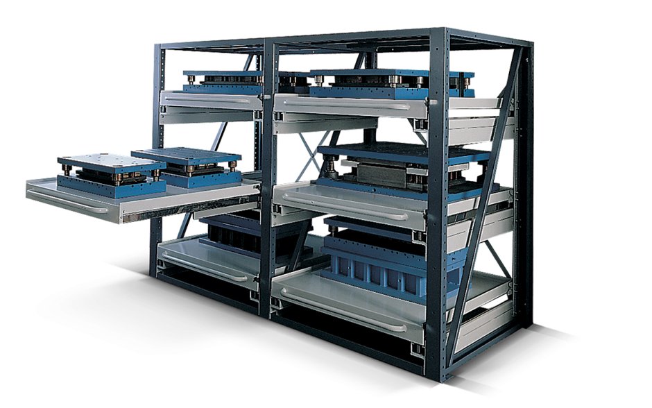 Складирование в передвижных стеллажах